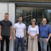 Das Projektteam des Berufsschaufensters 2022 (von links nach rechts): Daniel Schnyder, Dienststelle für Berufsbildung, Jonathan Summermatter und Christian Kalbermatter, RWO, Nicole Camenisch-Zenhäusern, Wirtschaftsforum Oberwallis, Pierre-Yves Zanella, Be